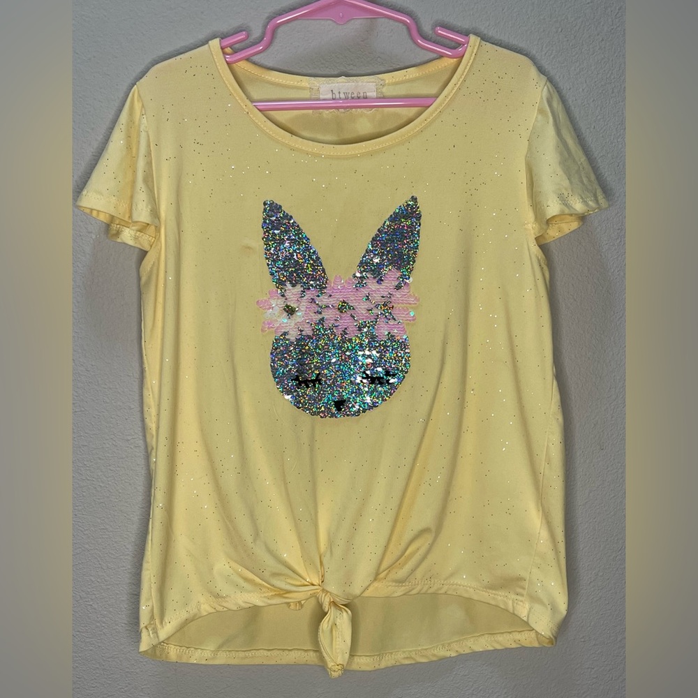 Btween Girls bunny blouse, Reversible Sequins